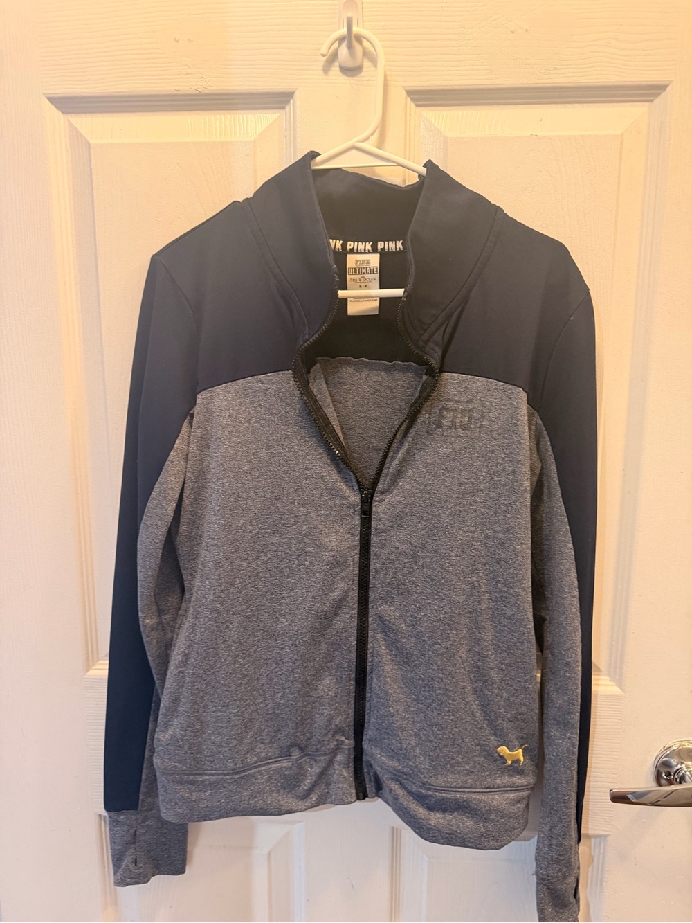 PINK Victoria's Secret woman’s  Gray & Navy Zip Jacket